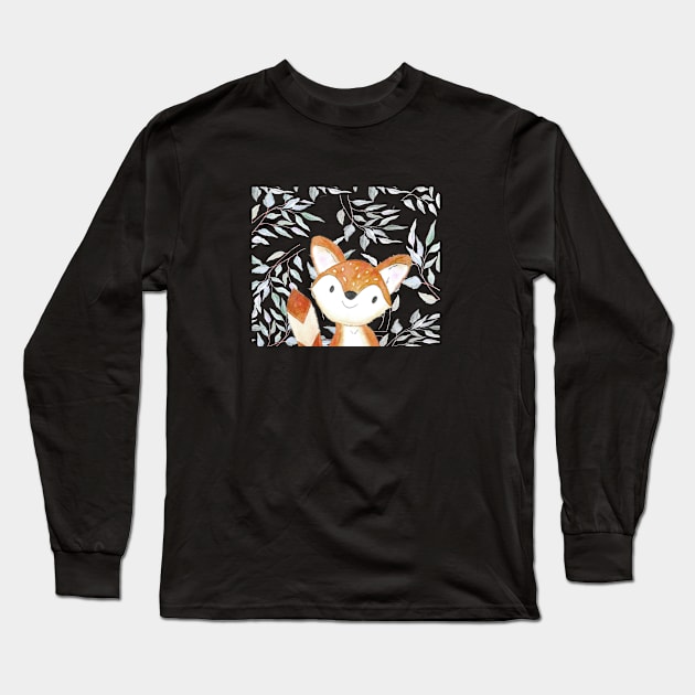 little fox in the forest Long Sleeve T-Shirt by LatiendadeAryam